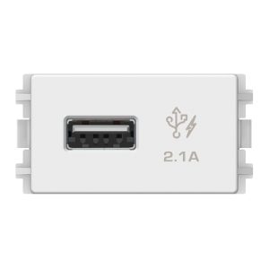 Ổ USB 2.1A đơn màu trắng	8431USB_WE_G19