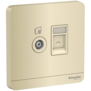 Ổ cắm tivi + mạng cat5	E8332TVRJS5_WG