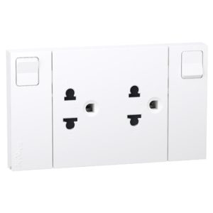 Ổ cắm đôi 3 chấu có công tắc	M3T25_SIS_WE